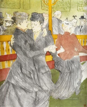  Rouge Lienzo - bailando en el moulin rouge 1897 Toulouse Lautrec Henri de